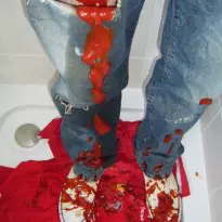 Diesel jeans and hoodie get messy